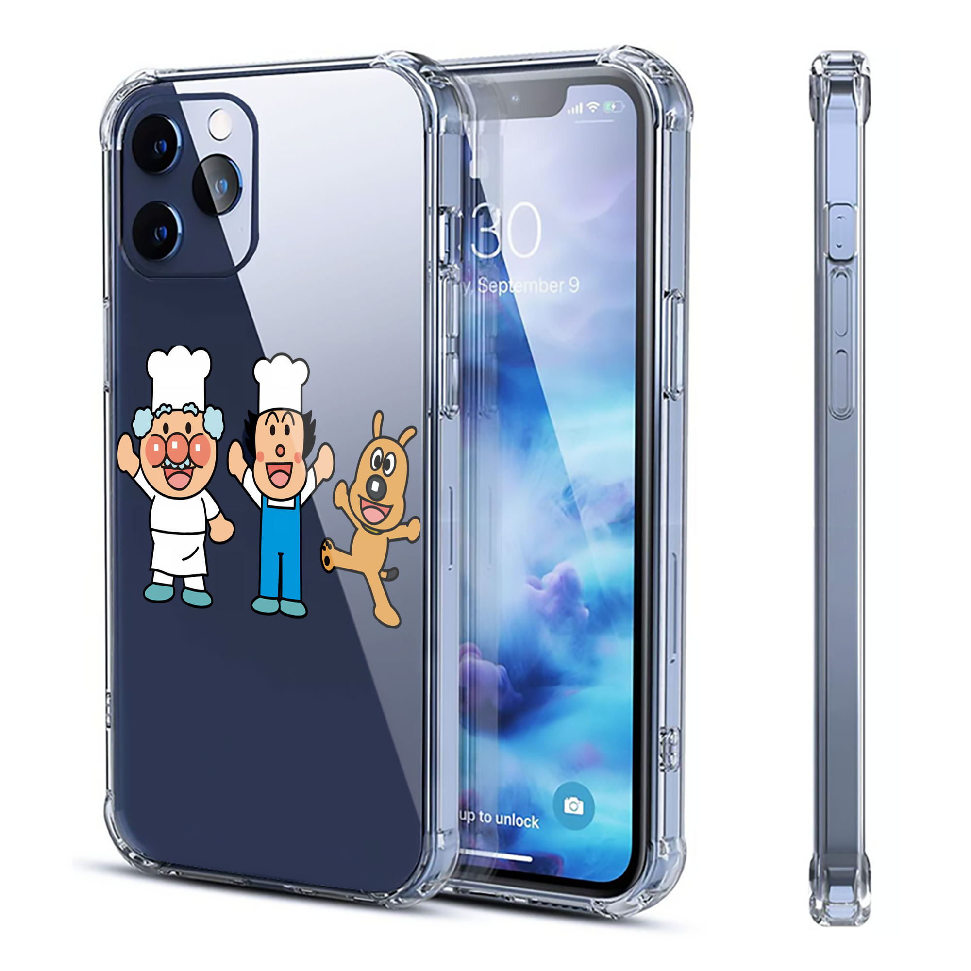 （画像用） アンパンマン Anpanman 【iPhone 12シリーズ対応】透明スマホケース（クリアソフトケース）